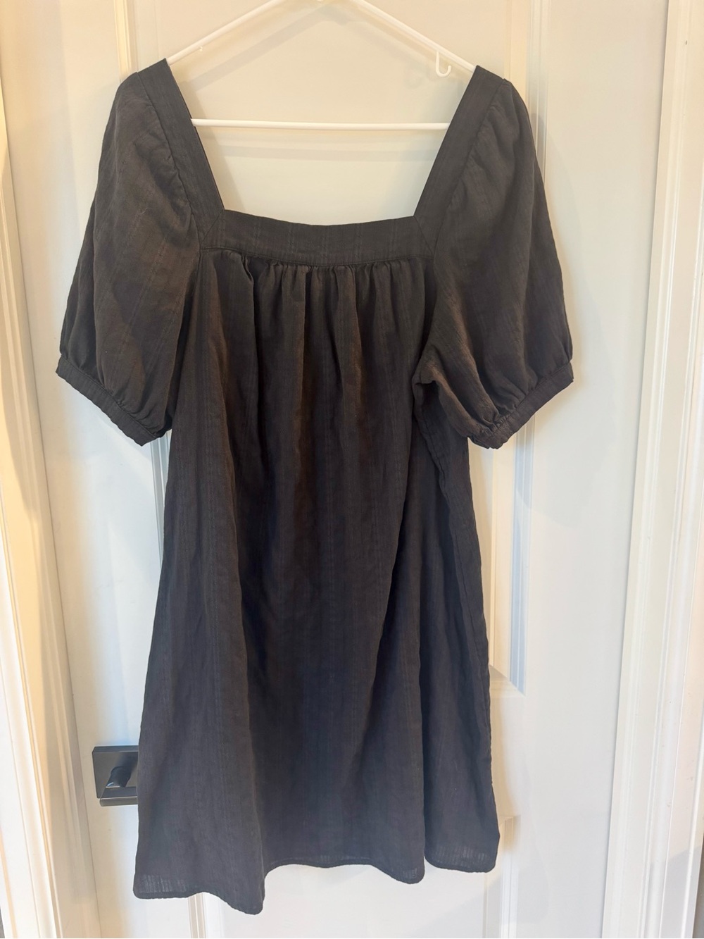 Old Navy Black Square Neck Puff Sleeve Mini Dress